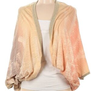 Diane Von Furstenberg Gold, Peach and Cream Women's Cardigan Wrap - Medium